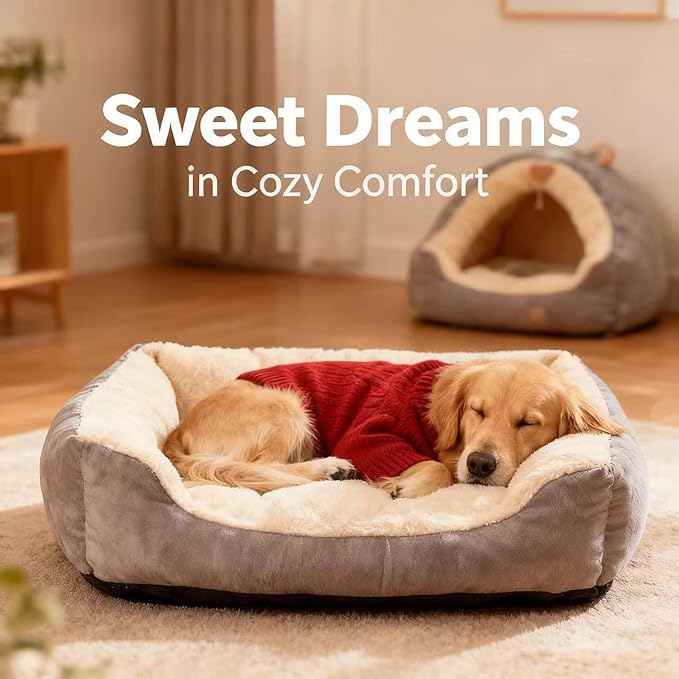 Medium/Large Dog Sweater, Warm Dog Winter Coat w/Sleeves, Comfortable High Neck Premium Dog Clothes for Golden Retriever-Best for Holidays, Daily Walks XXL Deep Red