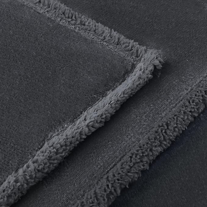 Luciphia Waterproof Blanket for Large Dogs Liquid Proof Furniture Protector Washable Pet Reversible Bed Cover for Couch Soft Sherpa Fleece Cat Blanket for Small Medium Grey Medium（57" x 40"）