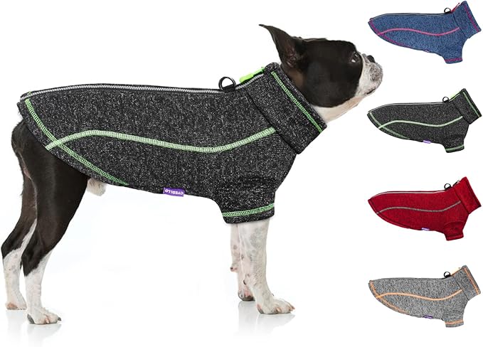 cyeollo Dog Fleece Jacket Reflective Coats with D Ring Zipper Up Jackets Cozy Dog Sweaters for Small Dogs Clothes