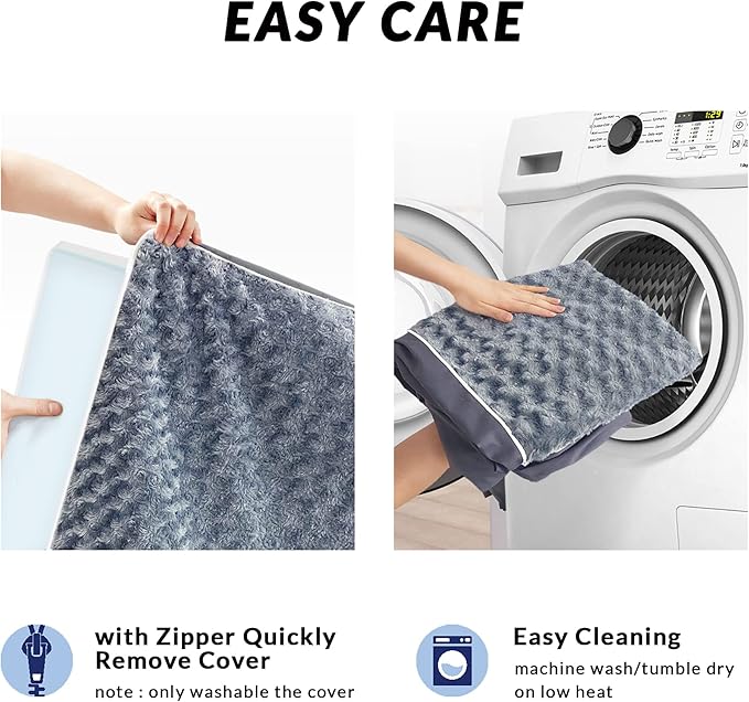 Figopage Orthopedic Memory Foam Dog Bed for Large Dogs, Waterproof Dog Crate Bed, Washable Pet Mat with Removable Cover and Nonskid Bottom (XXXL(50"x36"x3.5"), Grey)