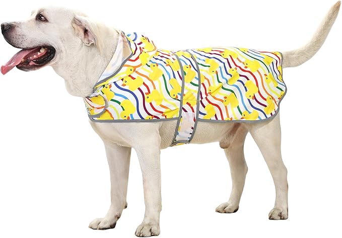 Dog Raincoat Hooded,Waterproof Rain Coat for Dogs with Adjustable Belly Strap,Reflective Strips, Lightweight Slicker Poncho Rain Jacket for Small Medium Large Dogs