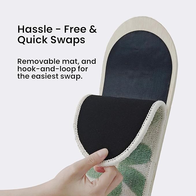 Wall Mounted Cat Scratching Board Skateboard Style (24"x6") - Reusable Wooden Board + Replaceable Cat Scratcher Map with Mounted Setup