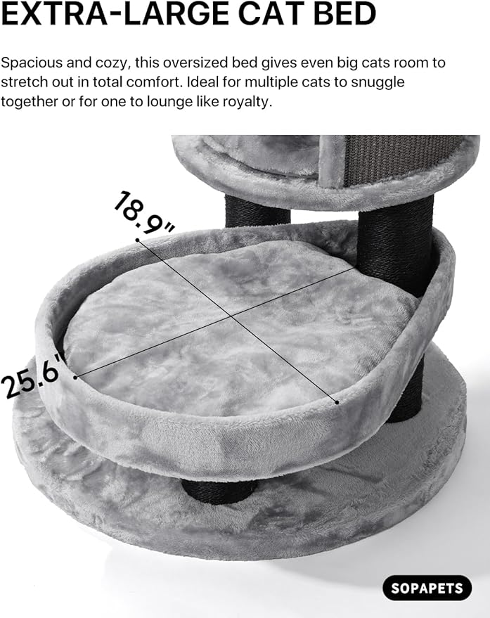 Extra Large Cat Tree for Maine Coon,65 Inches Tall Cat Tree Tower for Indoor Cats Large Adult 20 lbs,XXL Heavy Duty Luxury Sturdy Cat House with Big Hammock,Sisal Scratching Post,Condo