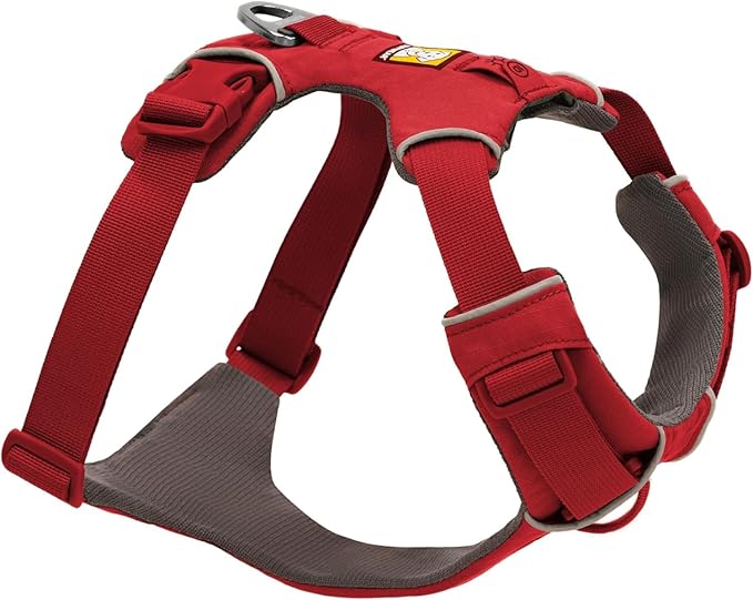 Ruffwear, Front Range Dog Harness, Reflective Soft Padded Everyday Harness with Dual Leash Clips, Adjustable and Lightweight Fit for Training or Walking for All Dogs, Red Canyon, Small