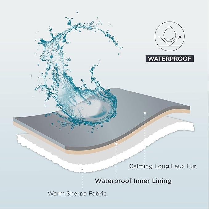 Bedsure Waterproof Dog Blankets for Large Dogs - Cat Blanket for Couch Protector Washable Long Faux Fur,Calming Soft Reversible Throw Furniture Protection for Puppy Pet, 50"x60", Tie-dye Grey