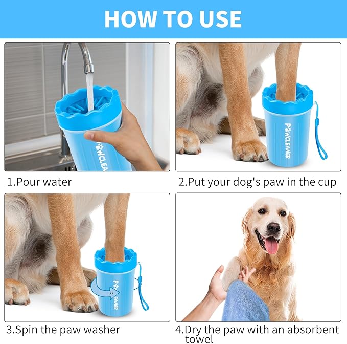 Dog Paw Cleaner, Dog Paw Washer, Paw Muddy Paw Cleaner, Pet Foot Cleaner for Small Medium Large Breed Dogs/Cats (with 3 absorbent towel)