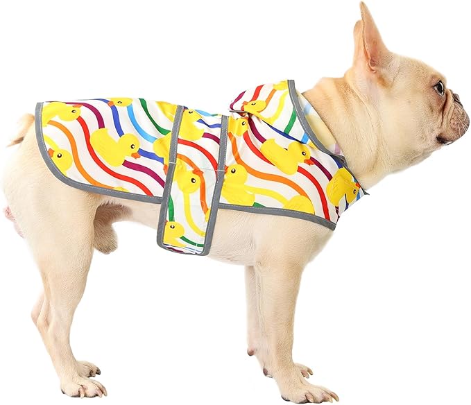 Dog Raincoat Hooded,Waterproof Rain Coat for Dogs with Adjustable Belly Strap,Reflective Strips, Lightweight Slicker Poncho Rain Jacket for Small Medium Large Dogs