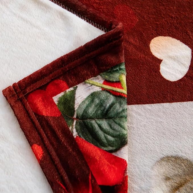 Valentines Day Blanket Gifts for Her & Him, I Love You Blanket, Anniversary Blanket, Super Soft Love Heart Blanket for Girlfriend & Boyfriend, Romantic Gifts for Women & Men, 70" L x 50" W