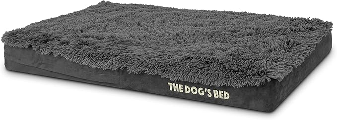 The Dog’s Bed Orthopedic Memory Foam Dog Bed, Large Grey Fur, Pain Relief for Arthritis, Hip & Elbow Dysplasia, Post Surgery, Lameness, Supportive, Calming, Waterproof Cover