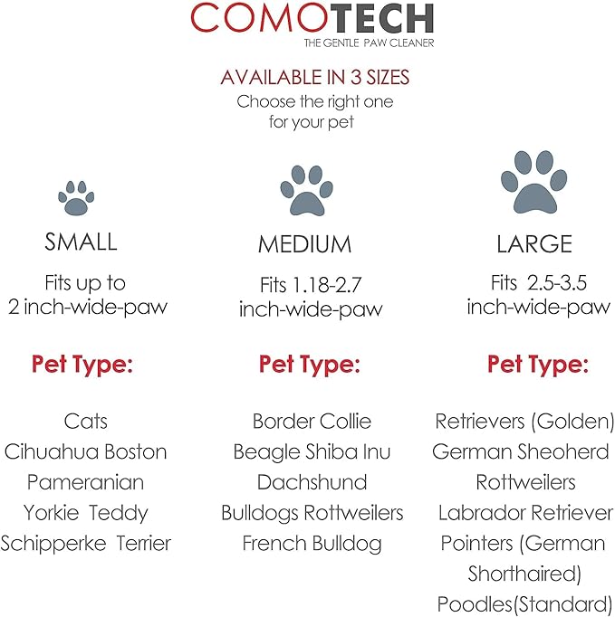 Comotech Dog Paw Cleaner, Pet Foot Washer - Quickly Clean a Muddy Paw, Soft Silicone Bristles, Suitable for Small, Medium, Large Breed Dogs, Pink (with 3 Absorbent Towel)