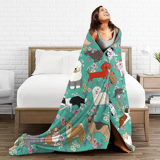 Dog Gifts Blanket 80"X60" Bed Throw Blanket Soft Lightweight Cozy Warm Blankets for Kids Teens Men Women