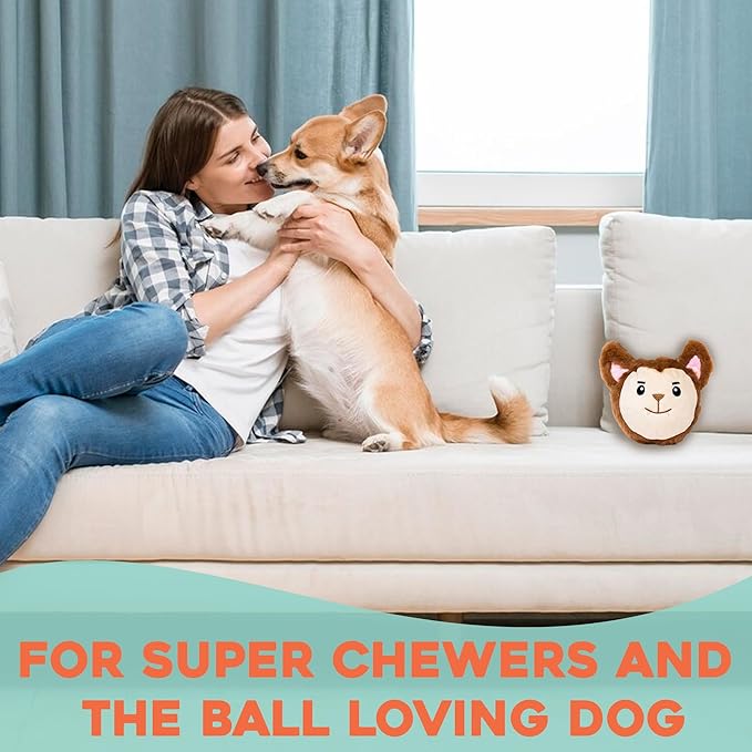 Flourish Pets 2 in 1 Halloween Multi-Layer Chew Toy for Active Dogs | Non-Toxic BPA Free Double Stitched Soft Fabric Exterior Dog Toys | Long-Lasting Dog Plush Toys –Werewolf 3.5"