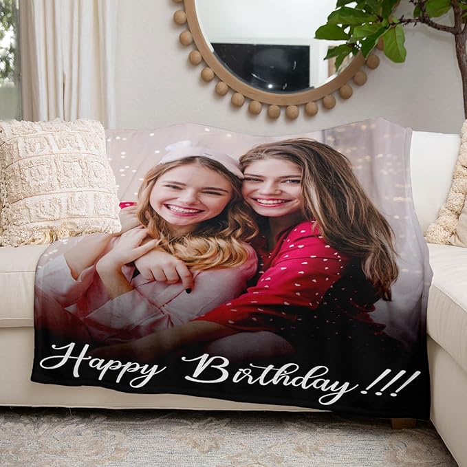 Personalized Blanket with Photo, Custom Blanket with Picture, Customized Photo Blankets, Customizable Blankets, Personalized Birthday Gifts for Women