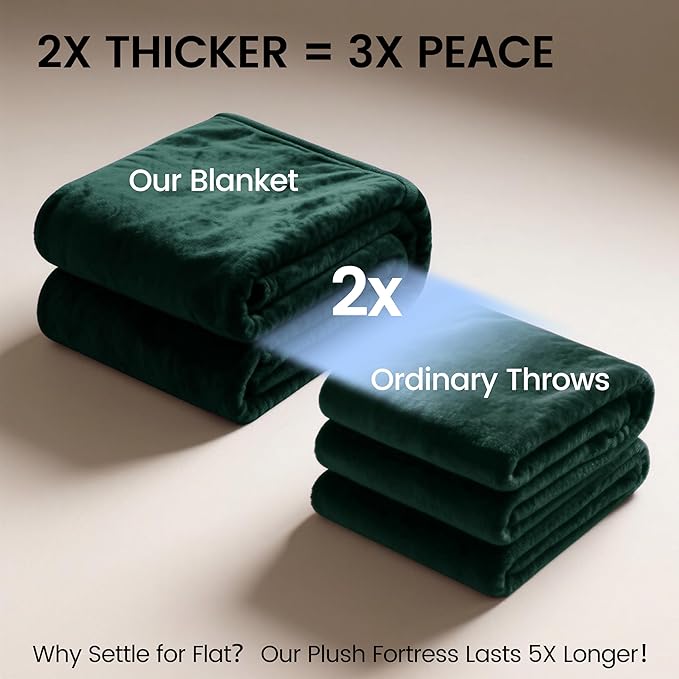 gogobunny Waterproof Bed Blanket, Reversible Sherpa Fleece Throw Blanket for Dog Puppy Cat, Furniture Cover Protects Bed Couch Sofa from Liquid Pee and Pet Fur (Forest Green, 90x108 inches)