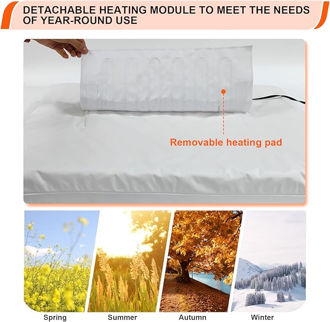 Upgraded Heated Dog Bed with Enlarged Heating Area, 12V Safe Voltage Arthritis Orthopedic Dog Bed with Memory Foam, Heated Pet Bed with Waterproof Cover for Small, Medium Dos &Cats(Medium)…