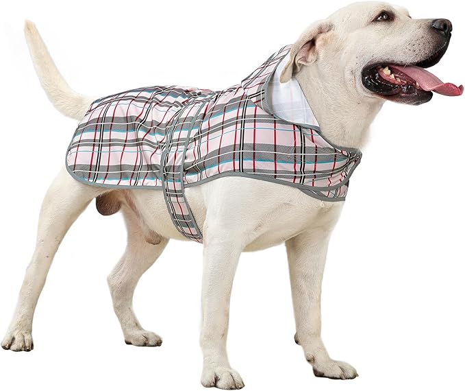 Dog Raincoat Hooded,Waterproof Rain Coat for Dogs with Adjustable Belly Strap,Reflective Strips, Lightweight Slicker Poncho Rain Jacket for Small Medium Large Dogs