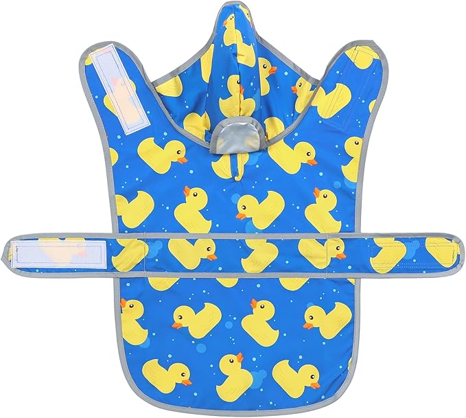 Dog Rain Coat for Large Dogs Waterproof Hooded Rain Jacket with Reflective Strips Leash Hole & Poncho Adjustable Fit (ShinyDuck,XL)