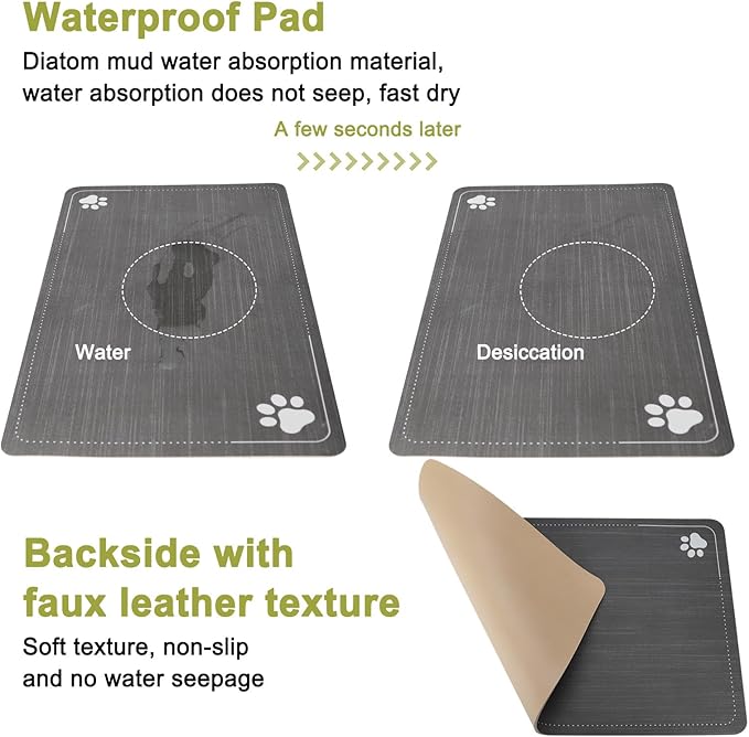 RIZZARI Large Water Dispenser for Dogs: 8L Gravity Black Automatic Stainless Steel Waterer - 100% BPA Free - Raised Pet Feeder for Pet Dogs Indoor/Outdoor