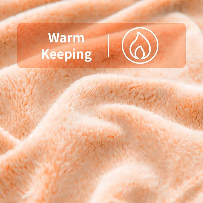 FY FIBER HOUSE Flannel Fleece Leopard Print Throw Blanket Super Soft Lightweight Fluffy Throw for Couch, 50"X60",Orange