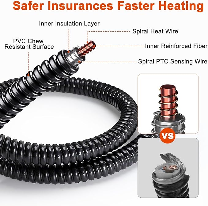 Large Pet Heating Pad, Waterproof Heated Dog Cat Bed with 11 Adjustable Temperatures & 24H Timer, Auto Shut-Off, Chew-Resistant Cord, Washable Cover, Indoor Electric Heating Mat, Grey, XL(47" x 28")