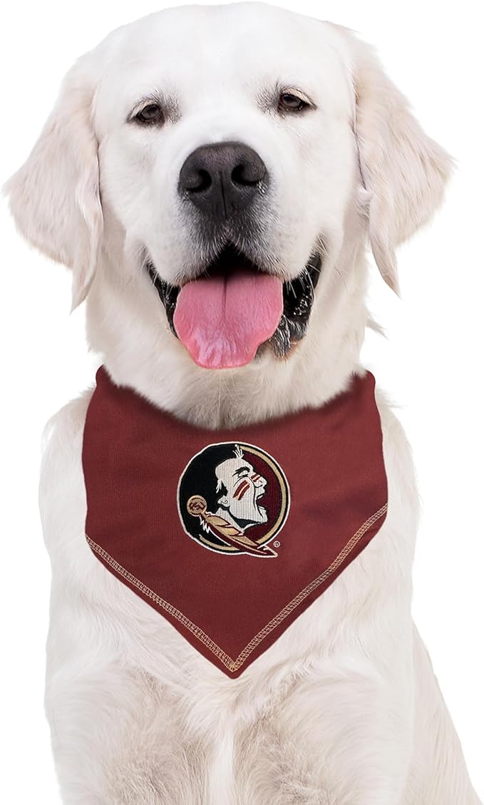Pets First NCAA Florida State Seminoles Tie Bandana, Large/X-Large. Dog Cat Scarf Bib for Pet. Ultimate Game-Day Party Bandana (FSU-3550-L-XL)