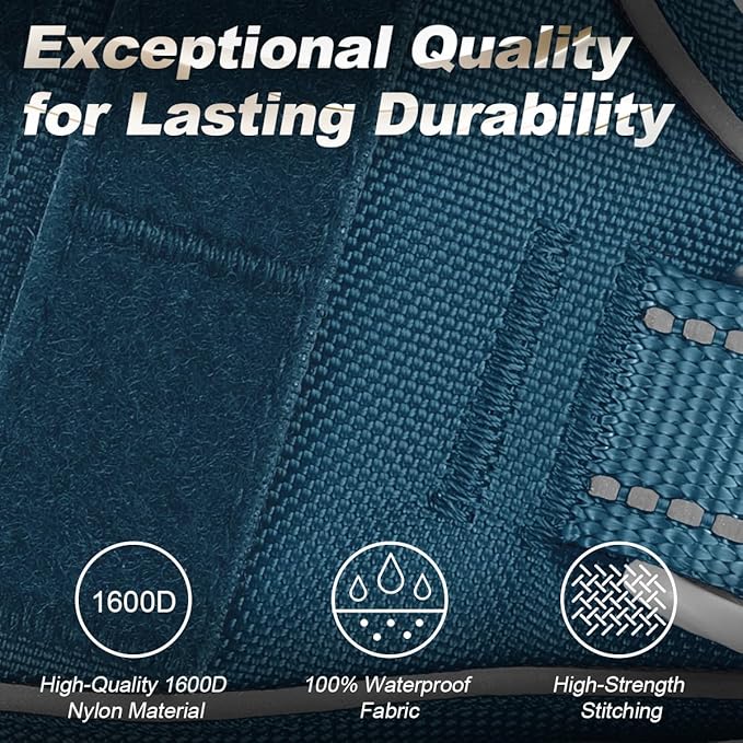 BARKBAY Service Dog Vest Tactical Dog Harness Medium Large Sized Dog Tags Personalized No Pull Adjustable Harness Reflective Working Training Easy Control Military Molle System(Legion Blue,L)