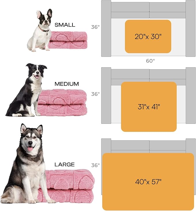 Luciphia Small Dog Blanket Washable Pet Bed Cover Soft Fluffy Puppy Blanket with Premium Fleece 300GSM Cozy Calming Cat Blankets for Indoor Cats Pink 41x31 inch