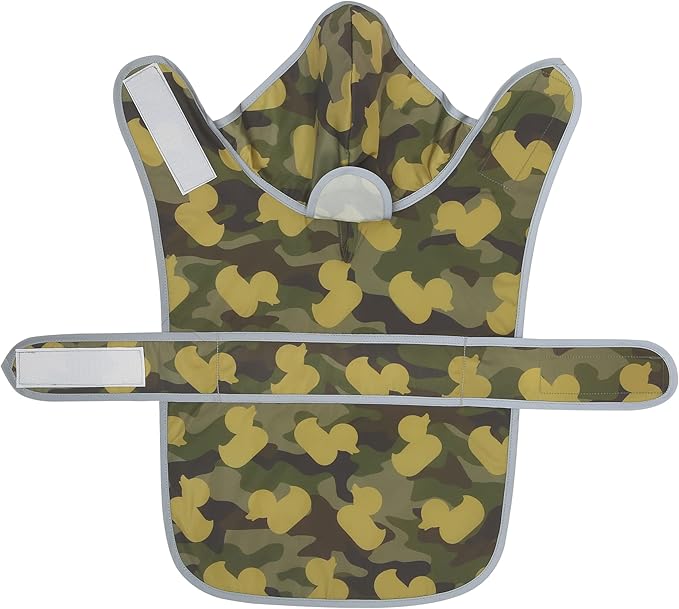 Dog Raincoat for Small Dogs Puppies Waterproof Hooded Rain Jacket with Reflective Strips Leash Hole & Poncho Adjustable Fit (CamoDuck,S)