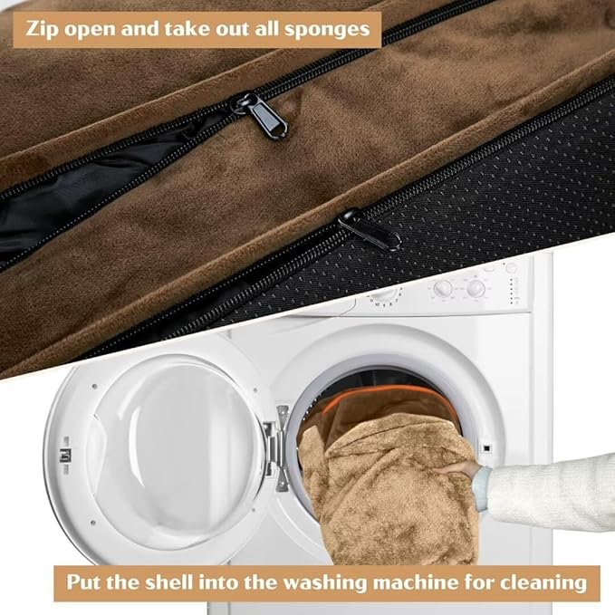 Comfort Expression Orthopedic Dog Bed for Extra Large Dogs 45x35 Inch, Waterproof Supportive Memory Foam XL Pet Bed with Removable Bolster, Dog Couch with Washable Cover & Non-Slip Bottom, Khaki Brown