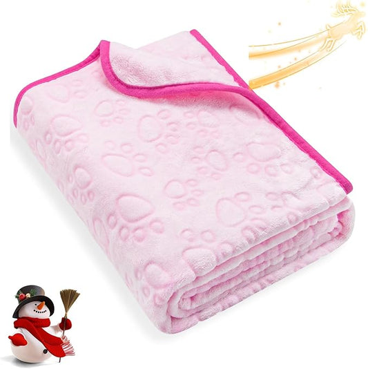 Stuffed Premium Soft Dog Blanket, Flannel Pink Stuff Cute Paw Print, 43 * 66 inches, Cat Blanket Puppy Supplies Dog Products Stuff Essentials