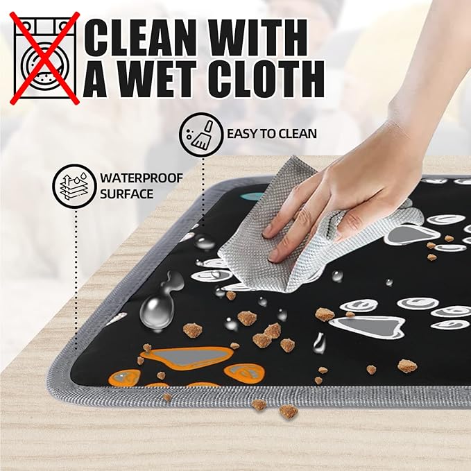 furrybaby Pet Heating Pad, Waterproof Dog Heating Pad Mat for Cat with Durable Anti-Bite Tube Indoor for Puppies Dogs Cats (1 Pack Black, 24 X 16in, Temp Adjustable)