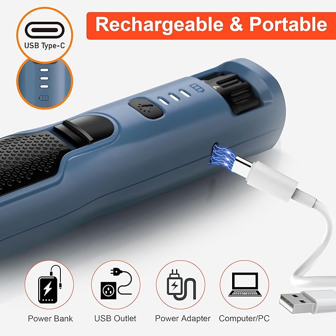 Dog Nail Grinder 7-Speed & 360° LED Light, Professional Pet Nail Grinder for Dogs and Cats, Electric Dog Nail Trimmer Painless Paws Grooming & Smoothing Tool for Large Small Dogs Cats Pets