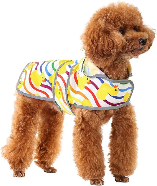 Dog Raincoat Hooded,Waterproof Rain Coat for Dogs with Adjustable Belly Strap,Reflective Strips, Lightweight Slicker Poncho Rain Jacket for Small Medium Large Dogs