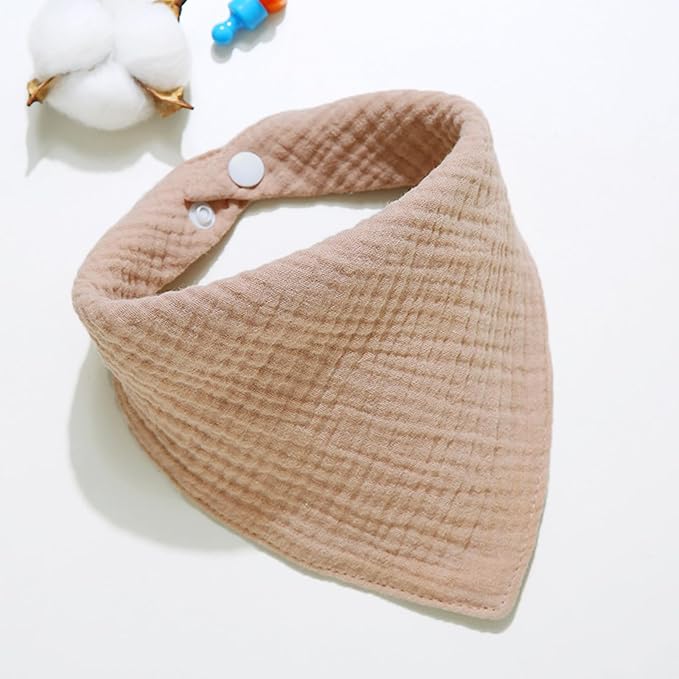 Solid Color Dog Scarf - Adjustable Cotton Bandana for Large Dogs,Coffee,Large