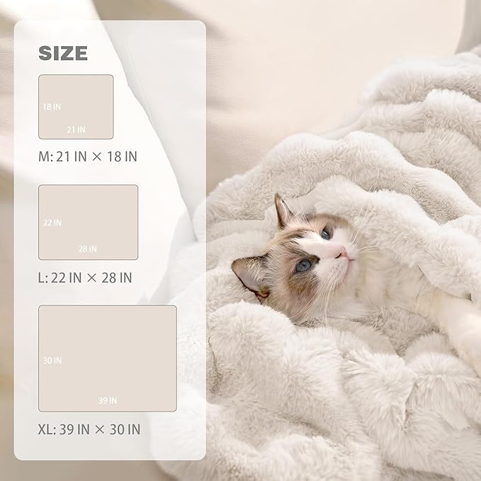 Dog Blanket Ultra Soft Fuzzy Faux Fur Cat Blankets for Indoor Cats Ultra Soft Plush Faux Fur Machine Washable Reversible Pet Throw Protector for Couch Furniture 39"X 30" White