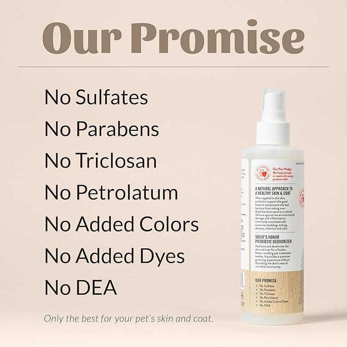 SKOUT'S HONOR Probiotic Pet Deodorizer Spray- Hydrating Daily-Use with Avocado Oil & Omega-3s, Microbiome Friendly Certiified, Paraben & Sulfate-Free, 97% Natural, 8oz, Dog of The Woods, 2-Pack