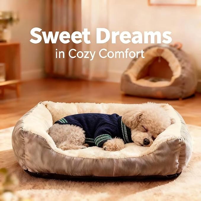 Small/Medium Dog Sweater, Warm Dog Winter Coat w/Sleeves, Comfortable High Neck & Leash Hole, Premium Dog Clothes for Mini Poodle-Best for Holidays, Daily Walks S Blue