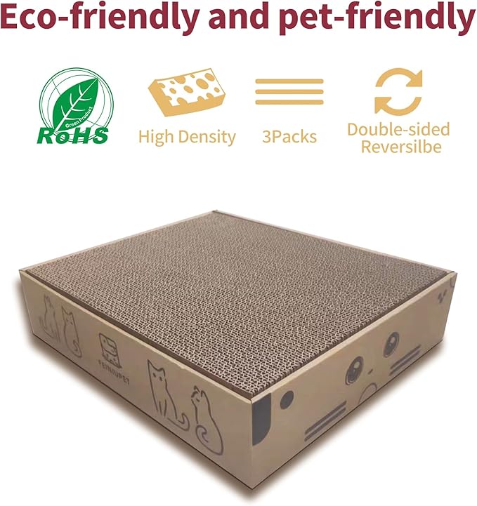 Refill Cat Scratching Board, 2 Packs Cat Scratch Pad, Double-Sided Design Cat Scratching Board for Cats to Playing and Sleeping