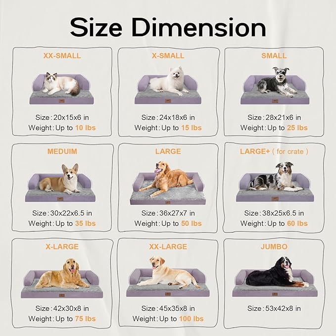 Small Dog Bed Orthopedic Washable Cat Bed Memory Foam Small Couch Sofa Indoor Comfy Pet Beds with Waterproof Removable Cover & Non-Slip Bottom