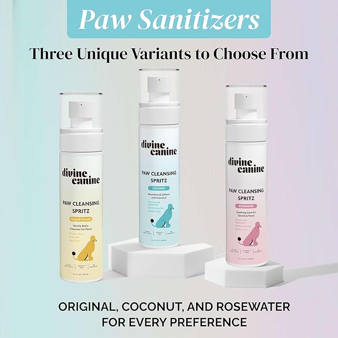 Dog Paw Cleaner - 5.1 Fl Oz of Alcohol Free Paw Cleansing Spray - Made with Coconut, Aloe, Copaiba Oil, and Lemongrass Oil to Nourish and Clean Paws - Made in The USA