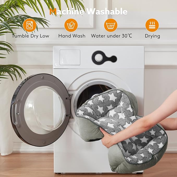 SIWA MARY Large Dog Bed, Rectangle XL, Washable, Non-Slip Dark Grey (35"x25"x9")