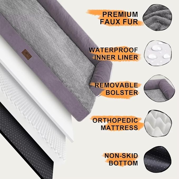 Small Dog Bed Orthopedic Washable Cat Bed Memory Foam Small Couch Sofa Indoor Comfy Pet Beds with Waterproof Removable Cover & Non-Slip Bottom