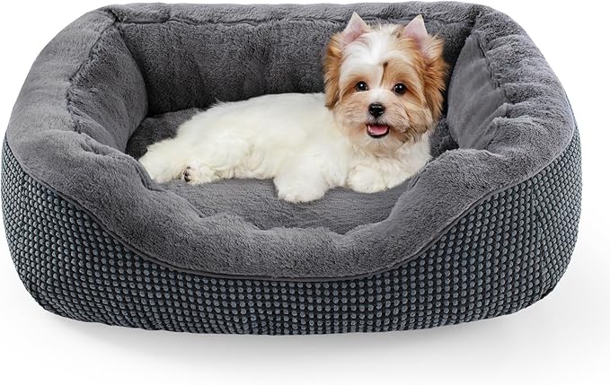 INVENHO Dog Beds for Small Medium Dogs Washable, Calming Orthopedic Warming Soft Calming Sleeping Durable Pet Bed with Anti-Slip Bottom