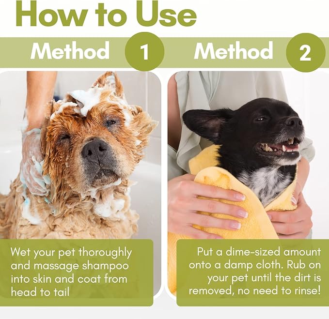 Wholistic Pet Organics Pet Shampoo Concentrate: Heavenly Herbal Organic Dog Shampoo and Conditioner - All Natural Puppy and Cat Shampoo for Dry, Itchy Skin, Allergies, Dandruff