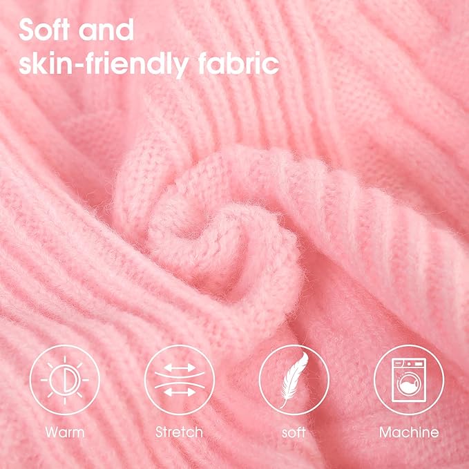 Dog Knitted Sweaters for Medium Large Dogs, Dog Winter Turtleneck, Pet Warm Pullover Thick Sweatshirt Beagle, Bulldog, Husky, Golden Retriever, Labrador, Samoyed, Rottweiler Pink 3XL