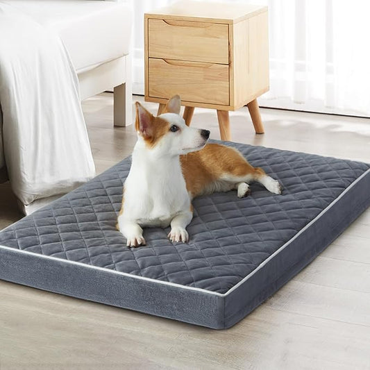 WNPETHOME Orthopedic Dog Bed Medium Size Dog, Waterproof Medium Dogs Bed with Removable Washable Cover, Multi-Needle Quilting Dogs Crate Bed