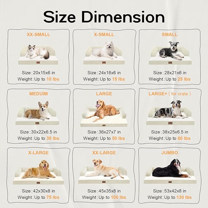 Small Dog Bed and Cat Sofa Waterproof Orthopedic Dog Beds for Small Dogs Cat Bed Comfy Pet Couch Sofa Beds with Washable Removable Cover & Non-Slip Bottom