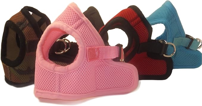 Soft No Pull Step-in Dog Harness Small Dog XXS XS Vest for Teacup, Chihuahua, Yorkie, Pomeranian Dog Vest Harness for Puppy Comfy Pink Mesh for Puppies (LG 16"-17.5" 9-12 lbs)