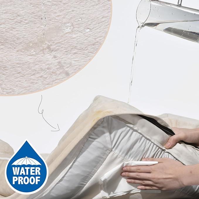 Comfort Expression Orthopedic Dog Bed for Medium Dogs 30x20 Inch, Waterproof Supportive Egg Crate Foam Medium Pet Bed with Removable Bolsters, Dog Couch with Washable Cover & Non-Slip Bottom, Beige