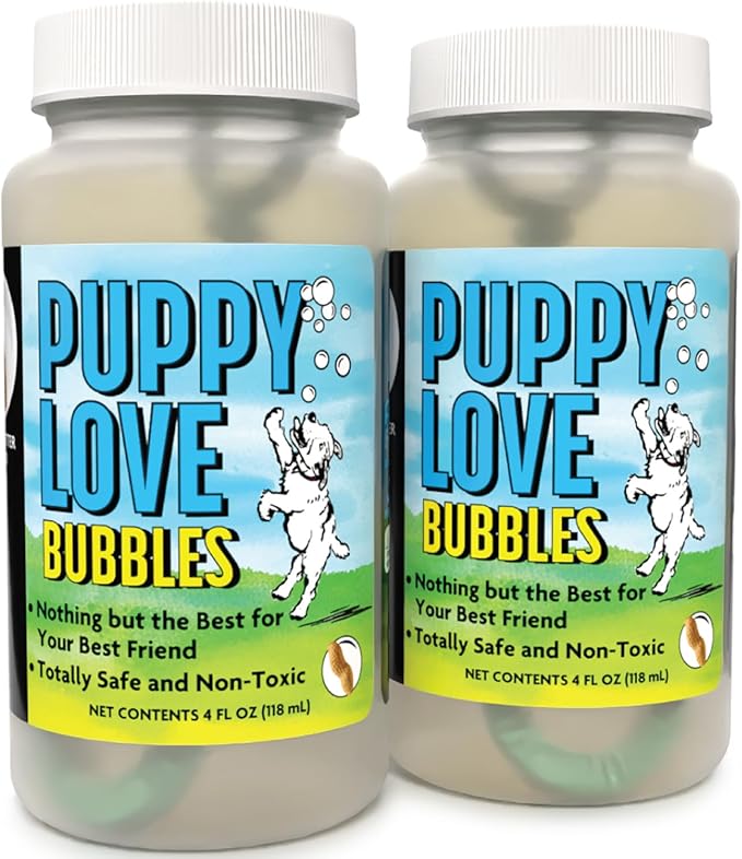 Puppy Love Bubbles, Peanut Butter Scented Bubbles 4oz. Bottle-2 Pack in Peanut Butter Flavor for Dogs